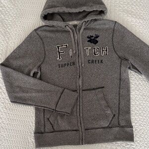 Abercrombie & Fitch Gray Zip-Up Sweater Hoodie